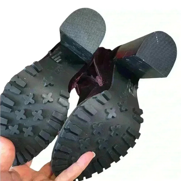 Report Signature Purple Velvet Lace Up Boots. - Picture 7 of 10